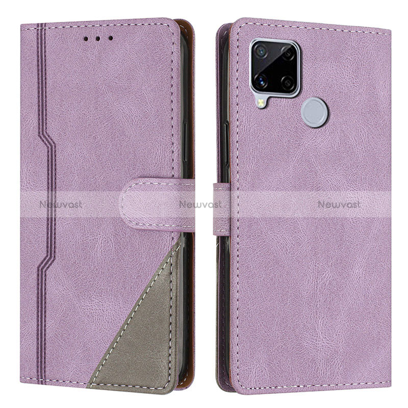 Leather Case Stands Flip Cover Holder H05X for Realme Narzo 20 Purple