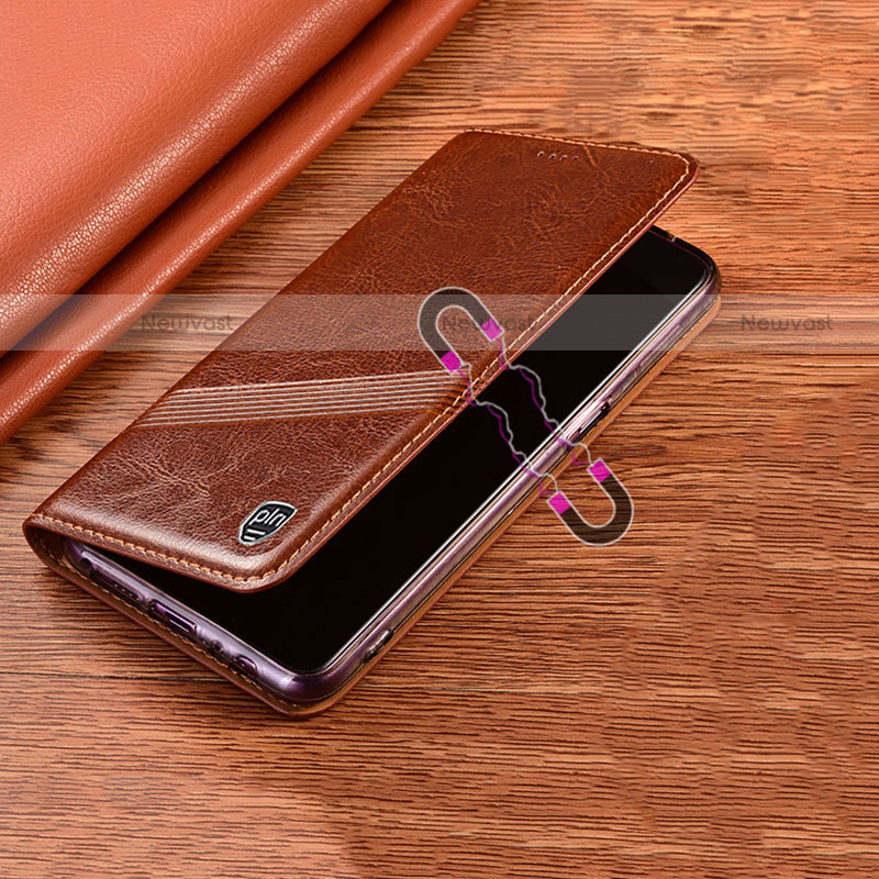 Leather Case Stands Flip Cover Holder H06P for Motorola Moto G Play (2023)