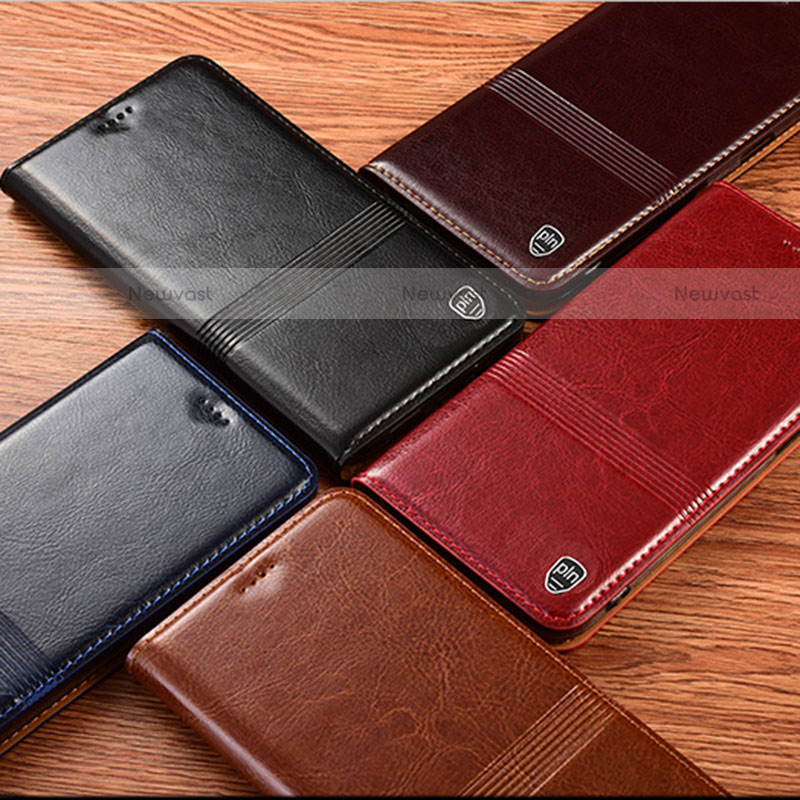 Leather Case Stands Flip Cover Holder H06P for Motorola Moto G51 5G