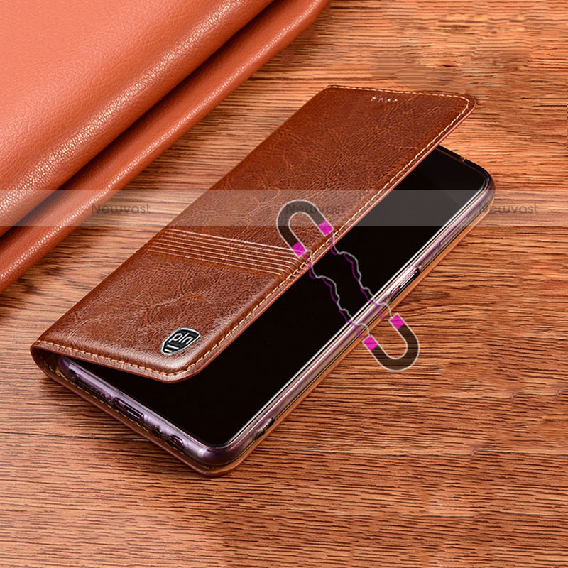 Leather Case Stands Flip Cover Holder H06P for Motorola Moto G51 5G