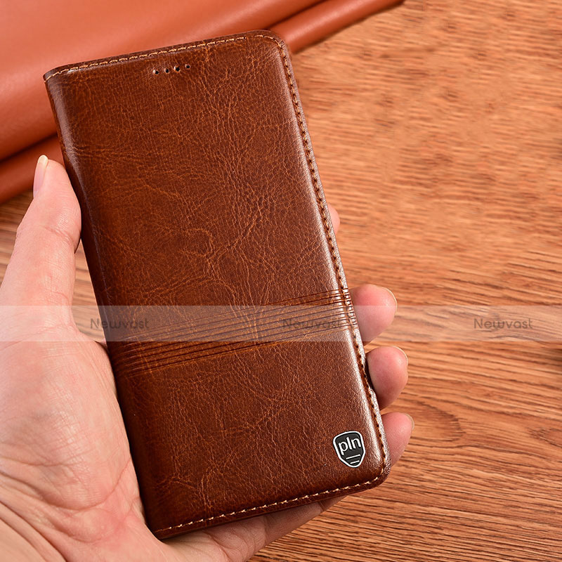 Leather Case Stands Flip Cover Holder H06P for Motorola Moto G82 5G