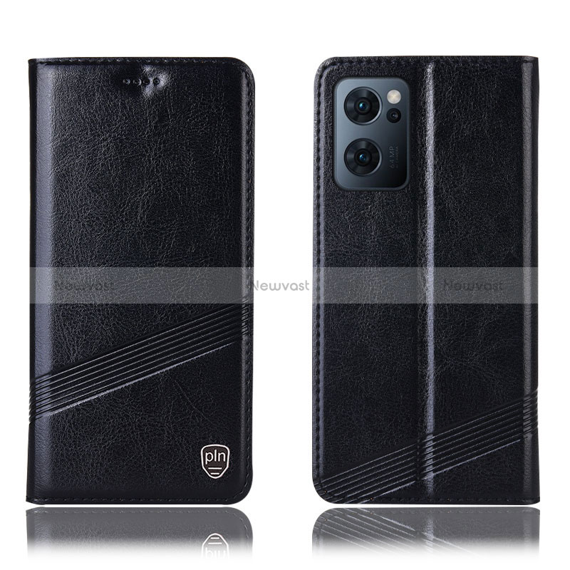 Leather Case Stands Flip Cover Holder H06P for OnePlus Nord CE 2 5G Black