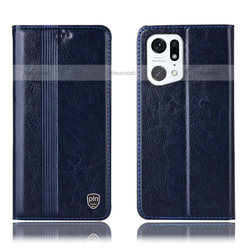 Leather Case Stands Flip Cover Holder H06P for Oppo Find X5 Pro 5G