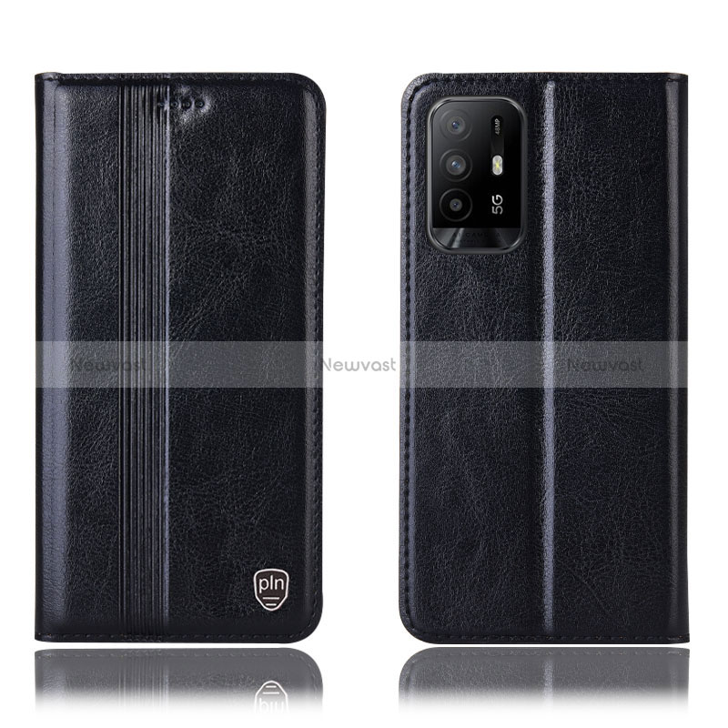 Leather Case Stands Flip Cover Holder H06P for Oppo Reno5 Z 5G