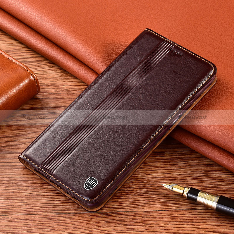 Leather Case Stands Flip Cover Holder H06P for Samsung Galaxy S24 Plus 5G