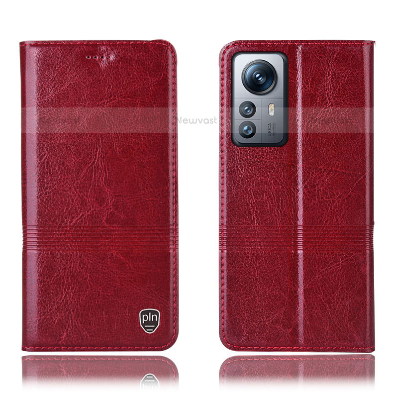 Leather Case Stands Flip Cover Holder H06P for Xiaomi Mi 12 Lite 5G Red