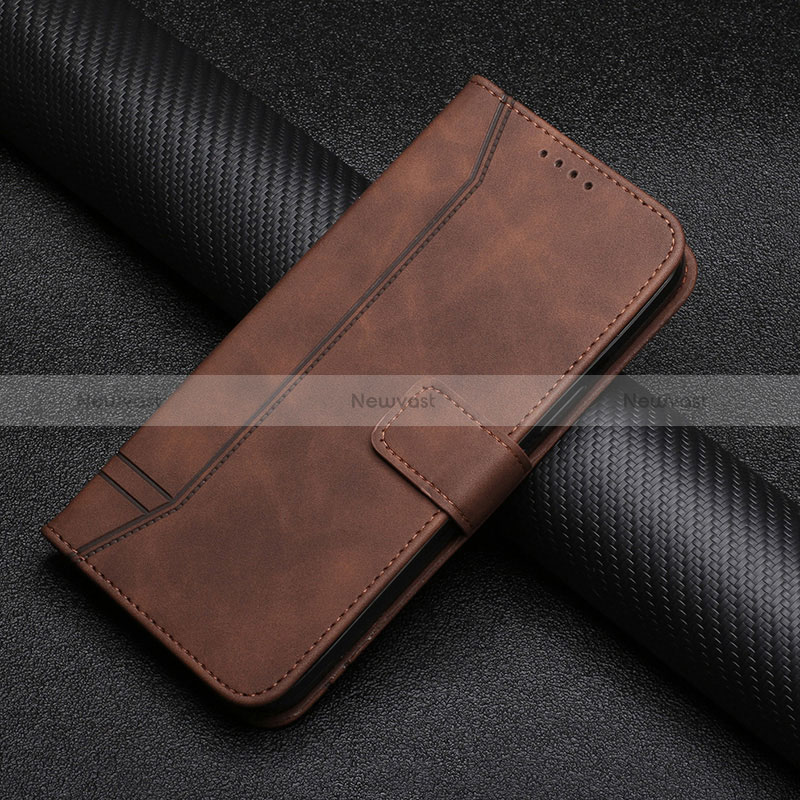 Leather Case Stands Flip Cover Holder H06X for Google Pixel 7 Pro 5G Brown