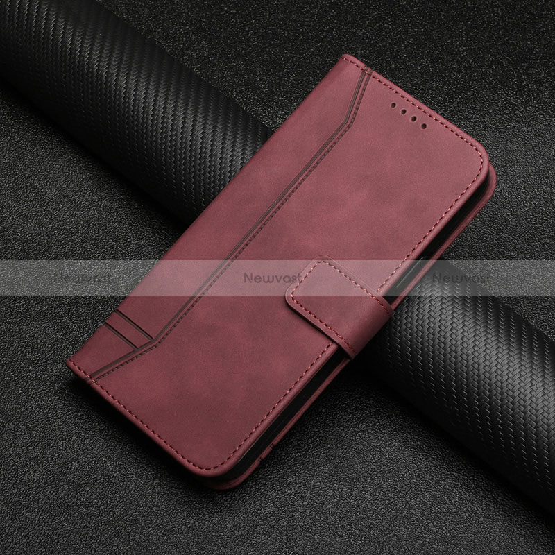 Leather Case Stands Flip Cover Holder H06X for Google Pixel 7 Pro 5G Red