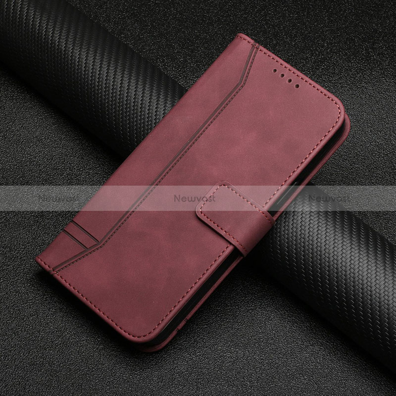 Leather Case Stands Flip Cover Holder H06X for Huawei Honor 50 SE 5G Red