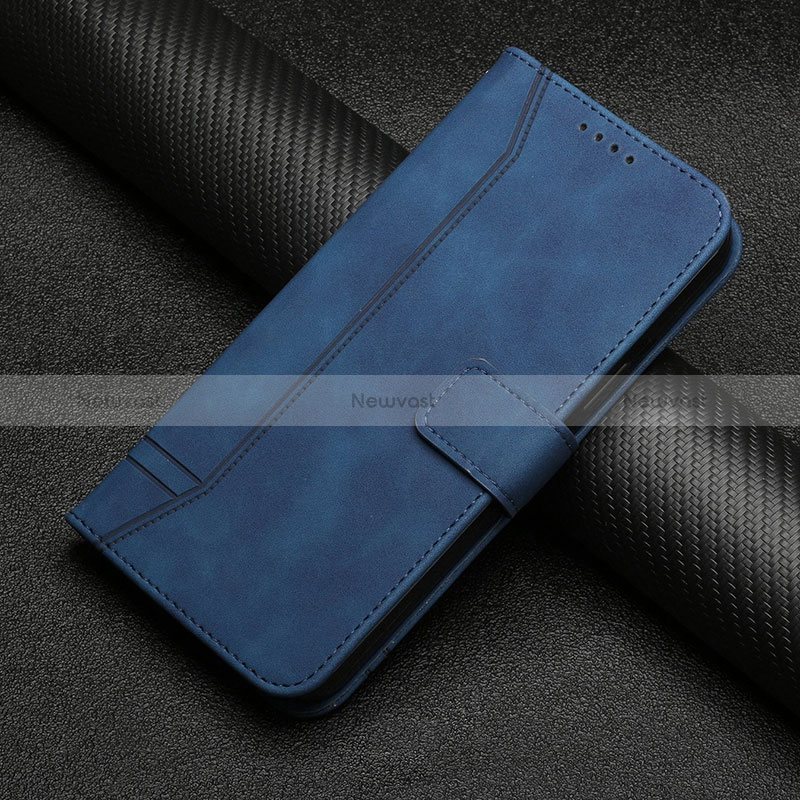 Leather Case Stands Flip Cover Holder H06X for Huawei Nova 8i Blue