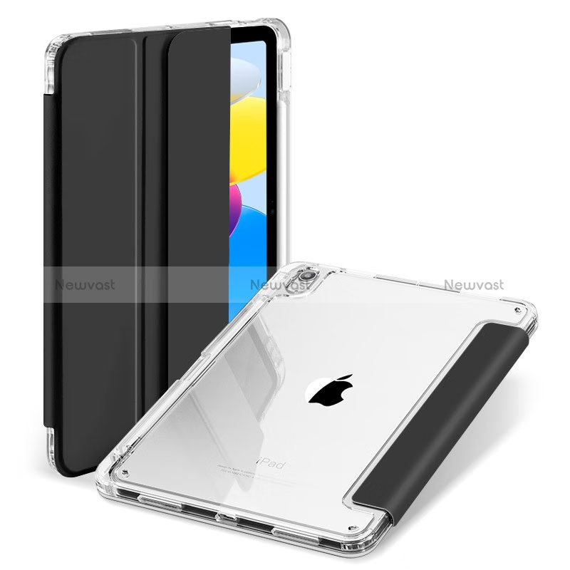 Leather Case Stands Flip Cover Holder H07 for Apple iPad 10.9 (2022) Black