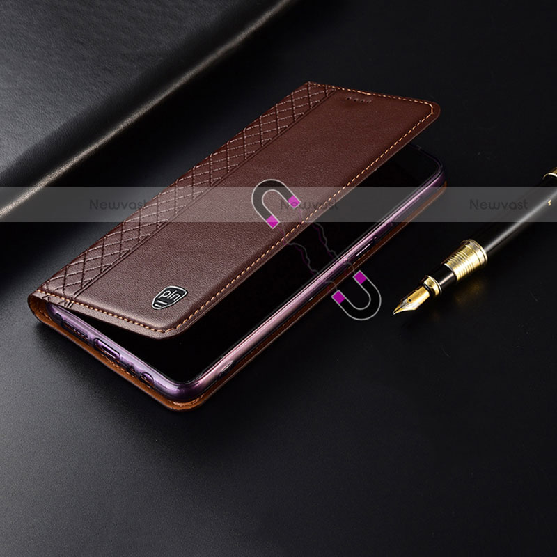 Leather Case Stands Flip Cover Holder H07P for Motorola Moto G100 5G