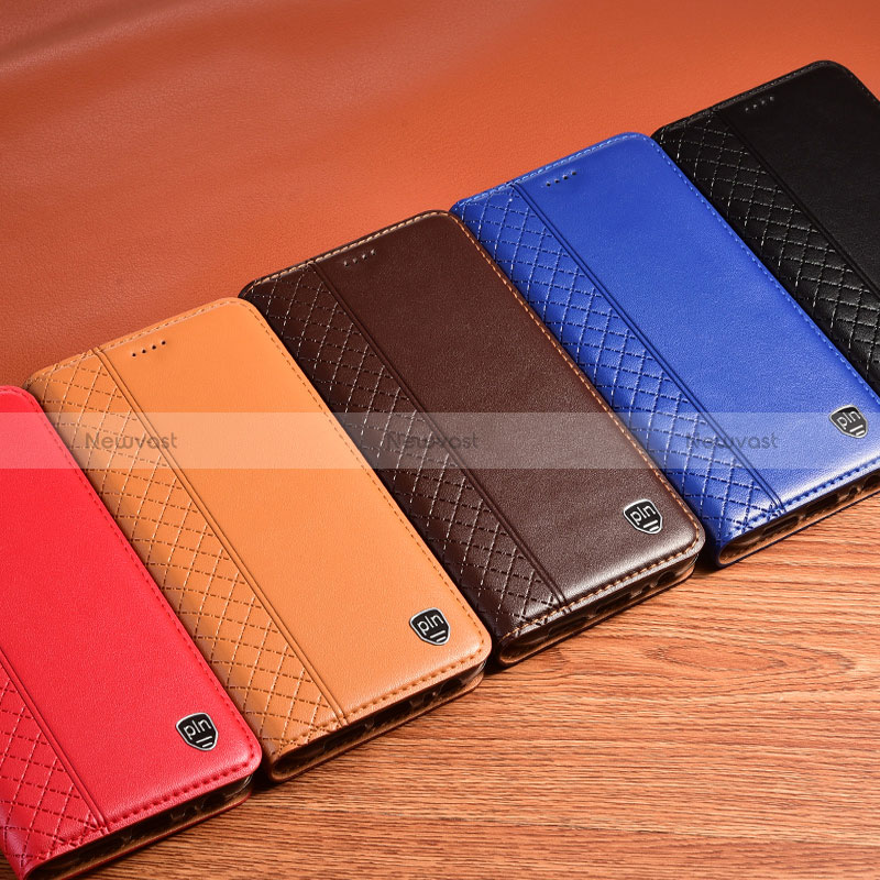 Leather Case Stands Flip Cover Holder H07P for Motorola Moto G14