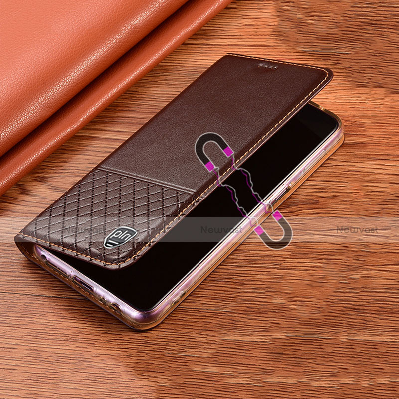 Leather Case Stands Flip Cover Holder H07P for Motorola Moto G41