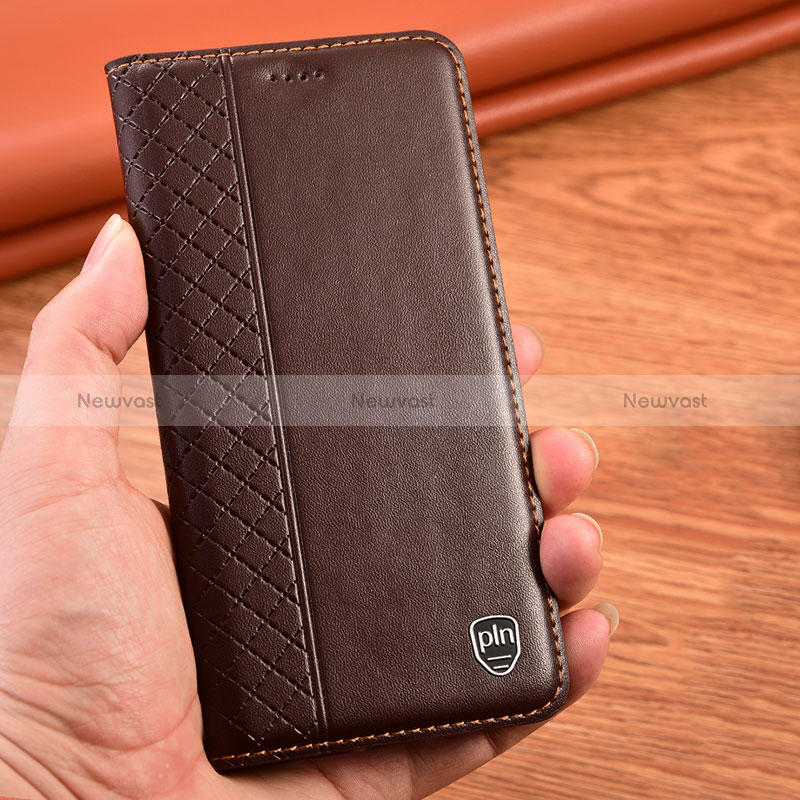 Leather Case Stands Flip Cover Holder H07P for Nokia C12 Plus