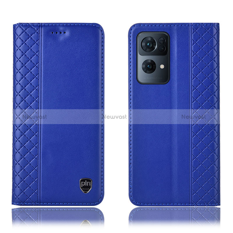 Leather Case Stands Flip Cover Holder H07P for Oppo Reno7 Pro 5G