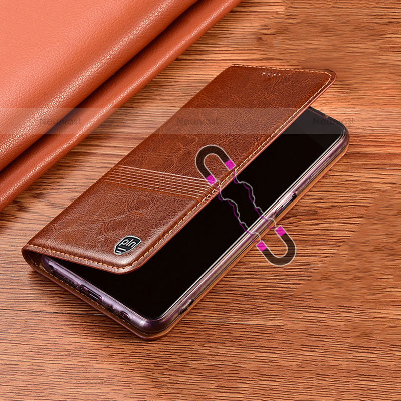 Leather Case Stands Flip Cover Holder H07P for Samsung Galaxy S21 Ultra 5G