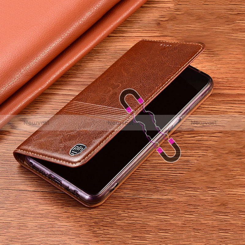 Leather Case Stands Flip Cover Holder H07P for Samsung Galaxy S24 Ultra 5G