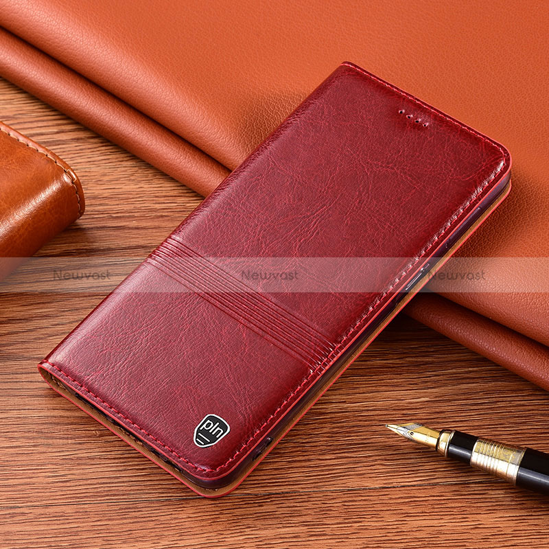 Leather Case Stands Flip Cover Holder H07P for Samsung Galaxy S24 Ultra 5G