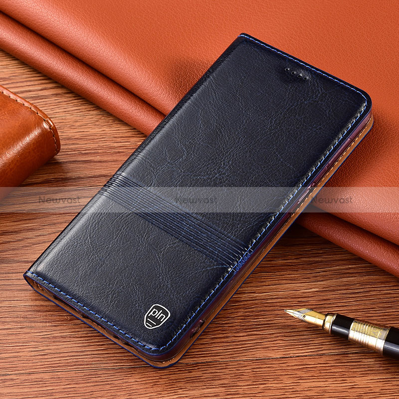 Leather Case Stands Flip Cover Holder H07P for Samsung Galaxy S24 Ultra 5G