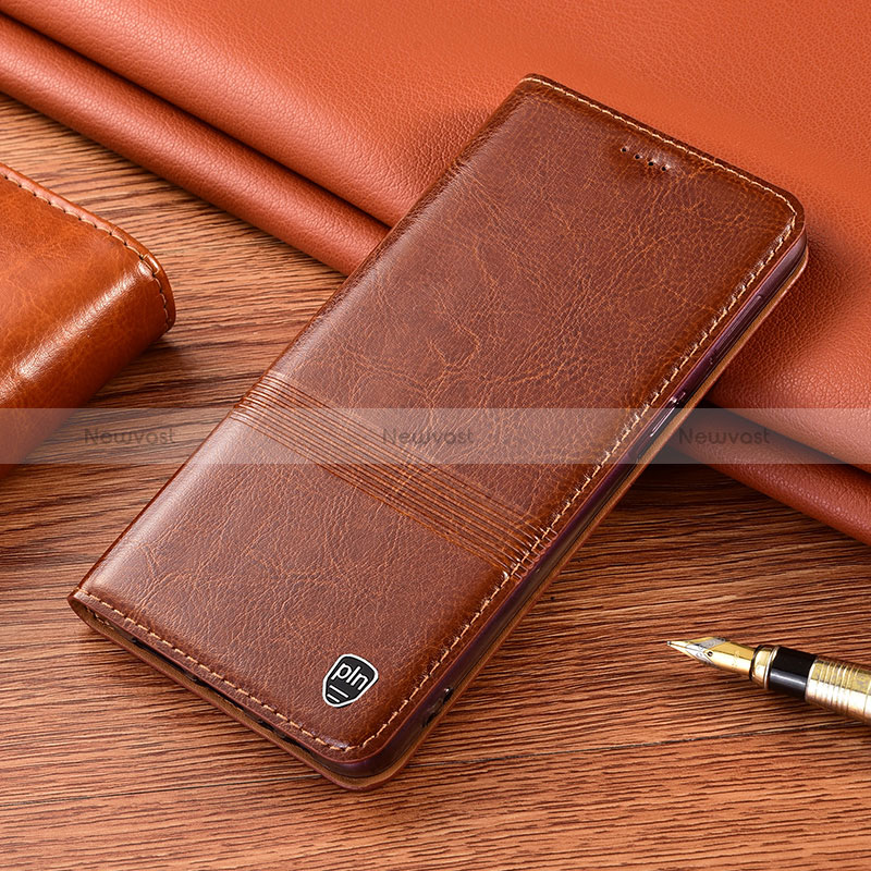 Leather Case Stands Flip Cover Holder H07P for Samsung Galaxy S24 Ultra 5G