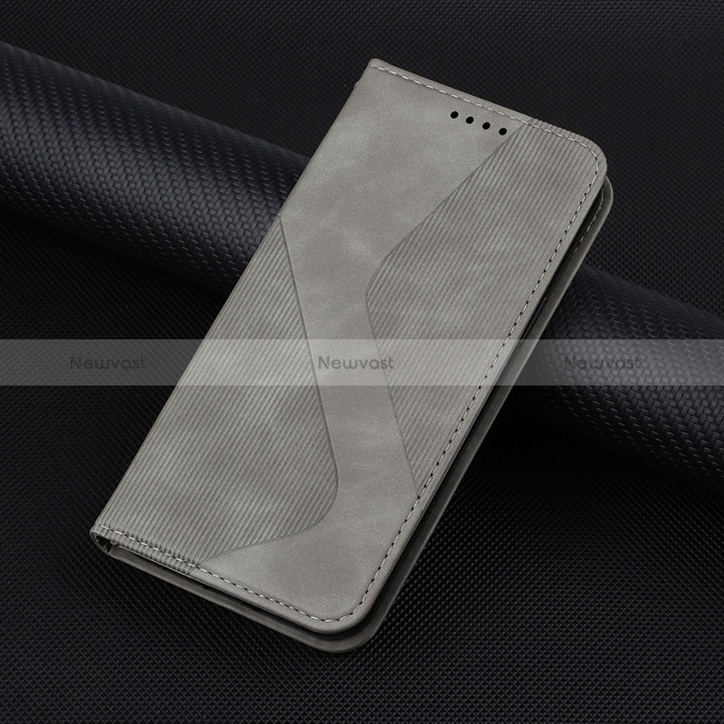 Leather Case Stands Flip Cover Holder H07X for Google Pixel 6 5G Gray