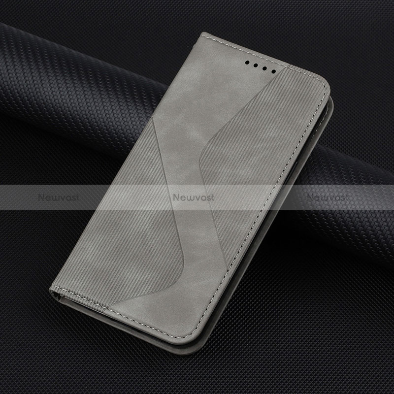 Leather Case Stands Flip Cover Holder H07X for Google Pixel 6 Pro 5G Gray