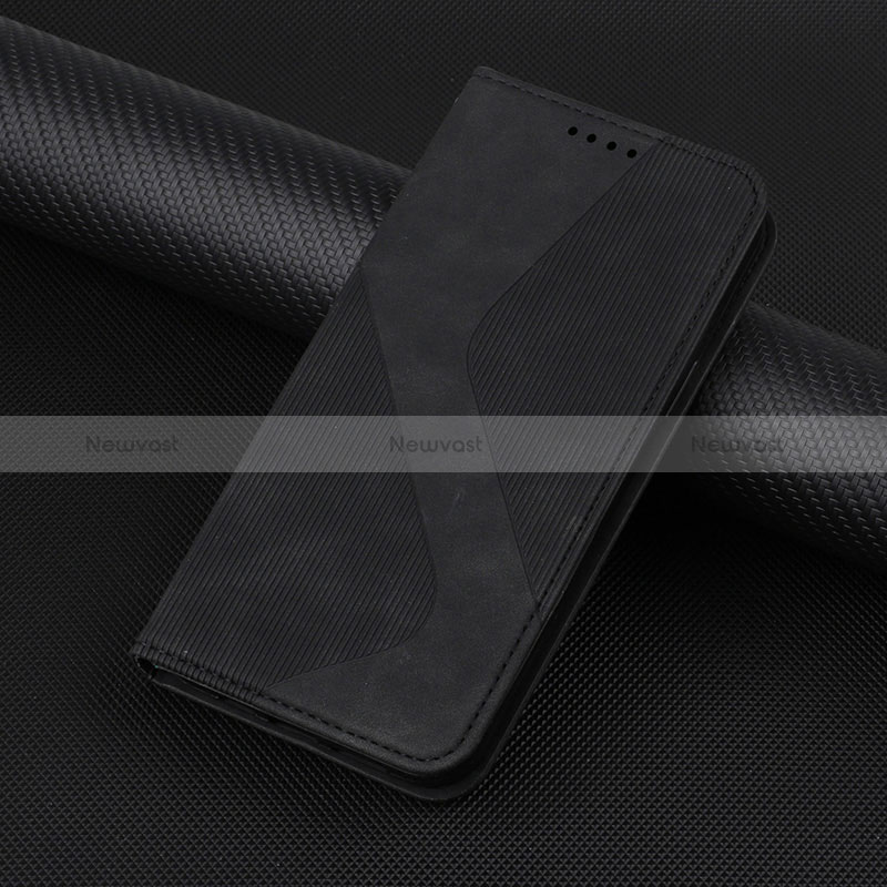 Leather Case Stands Flip Cover Holder H07X for Google Pixel 7 Pro 5G Black