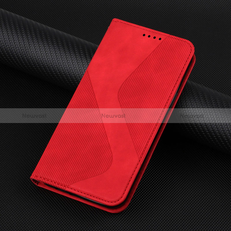 Leather Case Stands Flip Cover Holder H07X for Google Pixel 7 Pro 5G Red