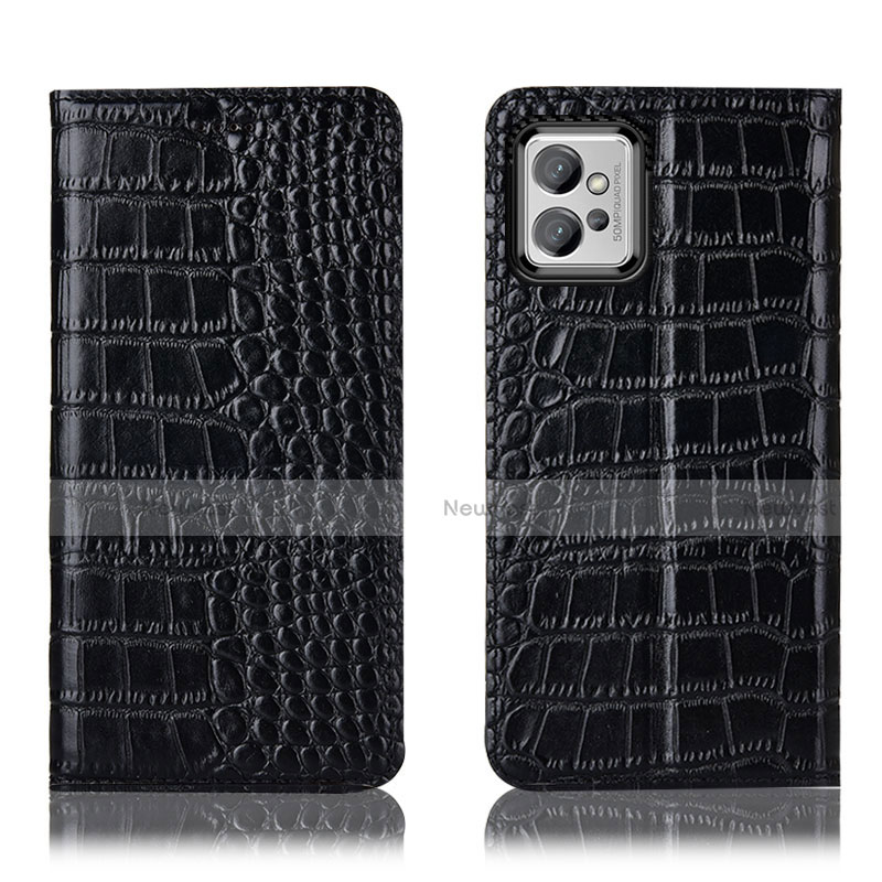 Leather Case Stands Flip Cover Holder H08P for Motorola Moto G32