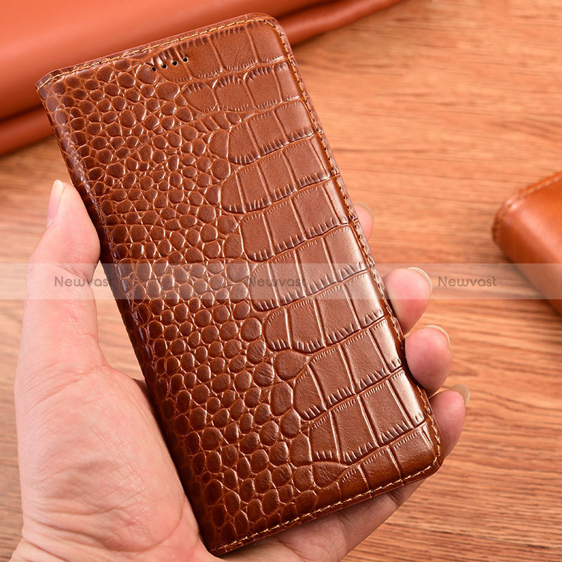 Leather Case Stands Flip Cover Holder H08P for Oppo A1x 5G