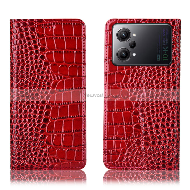 Leather Case Stands Flip Cover Holder H08P for Oppo K10 Pro 5G Red