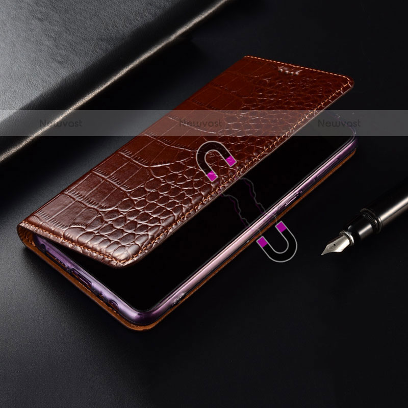 Leather Case Stands Flip Cover Holder H08P for Samsung Galaxy A20