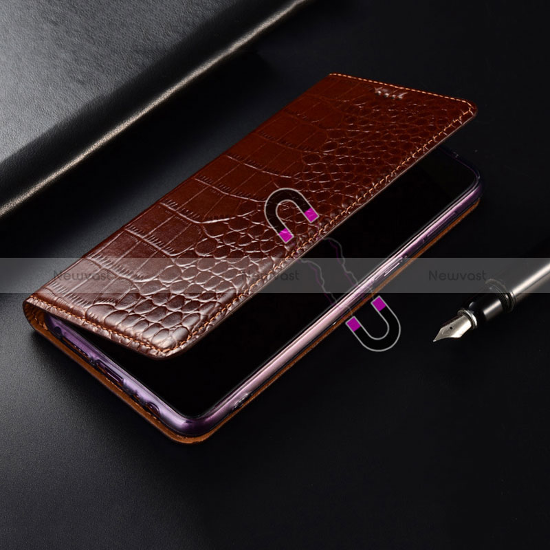 Leather Case Stands Flip Cover Holder H08P for Samsung Galaxy S24 Plus 5G