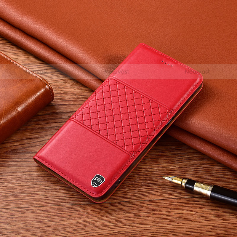 Leather Case Stands Flip Cover Holder H08P for Vivo iQOO 9 Pro 5G Red