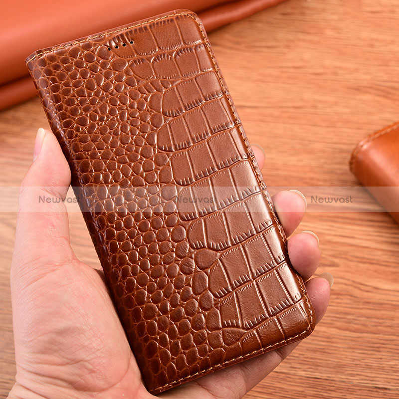 Leather Case Stands Flip Cover Holder H08P for Xiaomi Poco M4 Pro 5G
