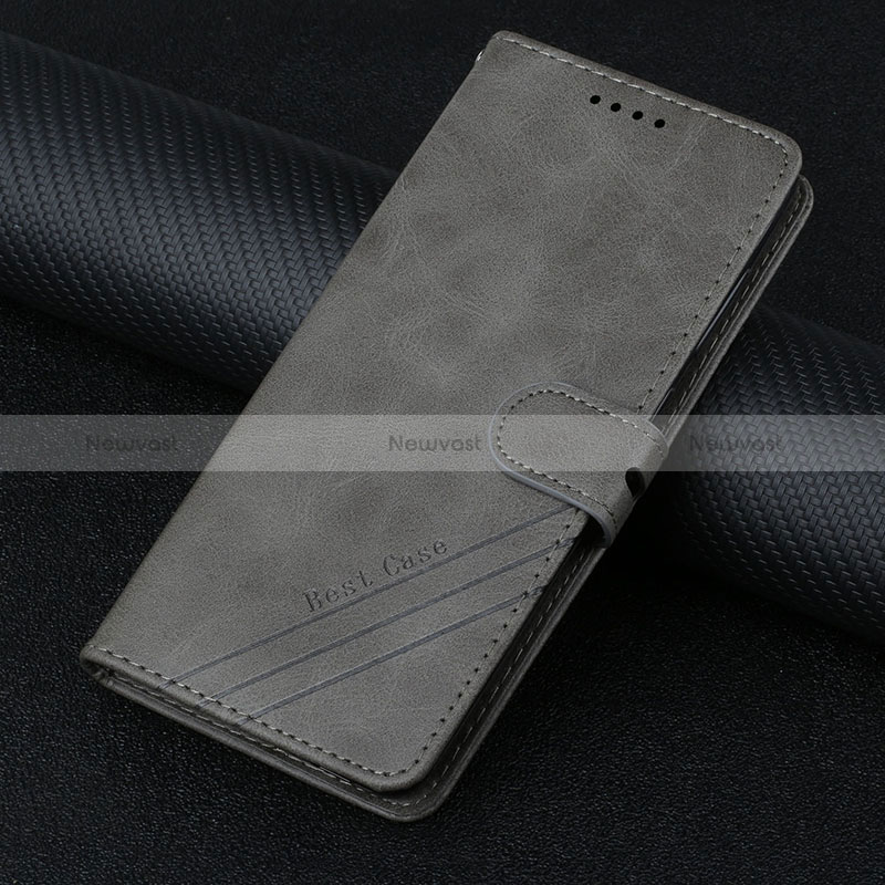 Leather Case Stands Flip Cover Holder H08X for Google Pixel 6 5G Gray