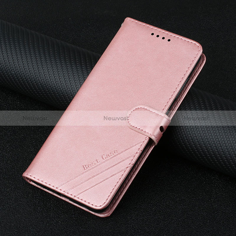 Leather Case Stands Flip Cover Holder H08X for Google Pixel 6 5G Rose Gold