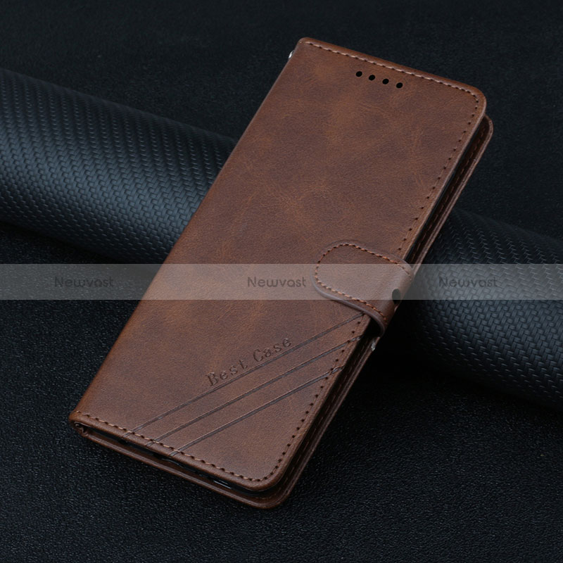 Leather Case Stands Flip Cover Holder H08X for Google Pixel 6 Pro 5G Brown