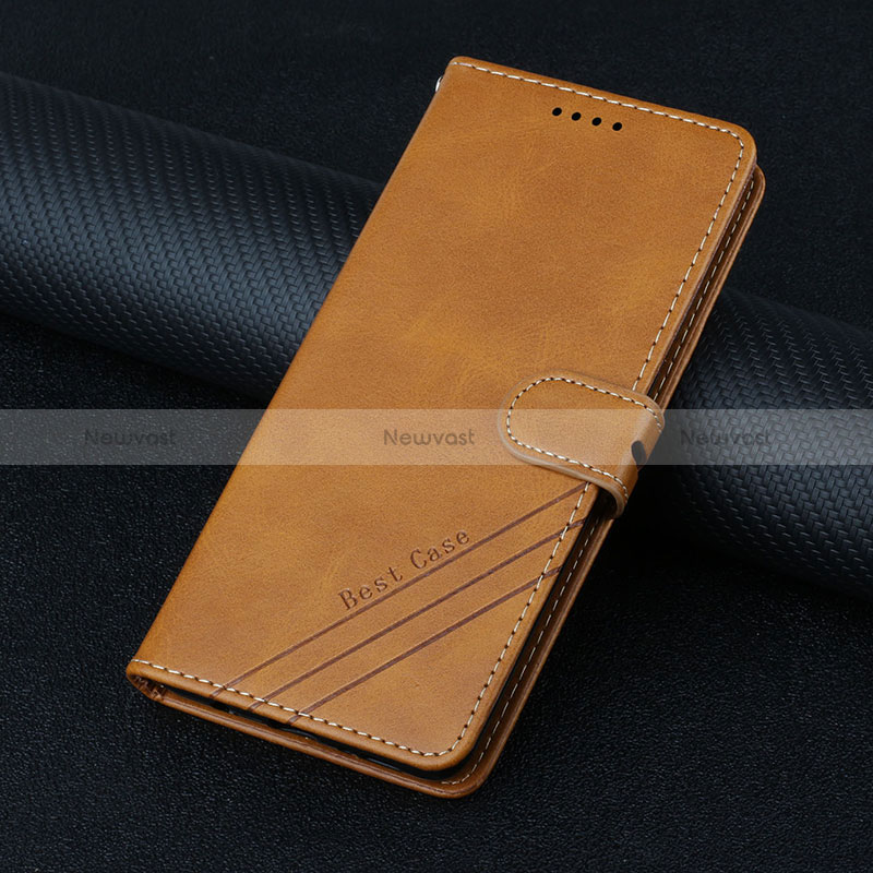 Leather Case Stands Flip Cover Holder H08X for Google Pixel 6 Pro 5G Light Brown