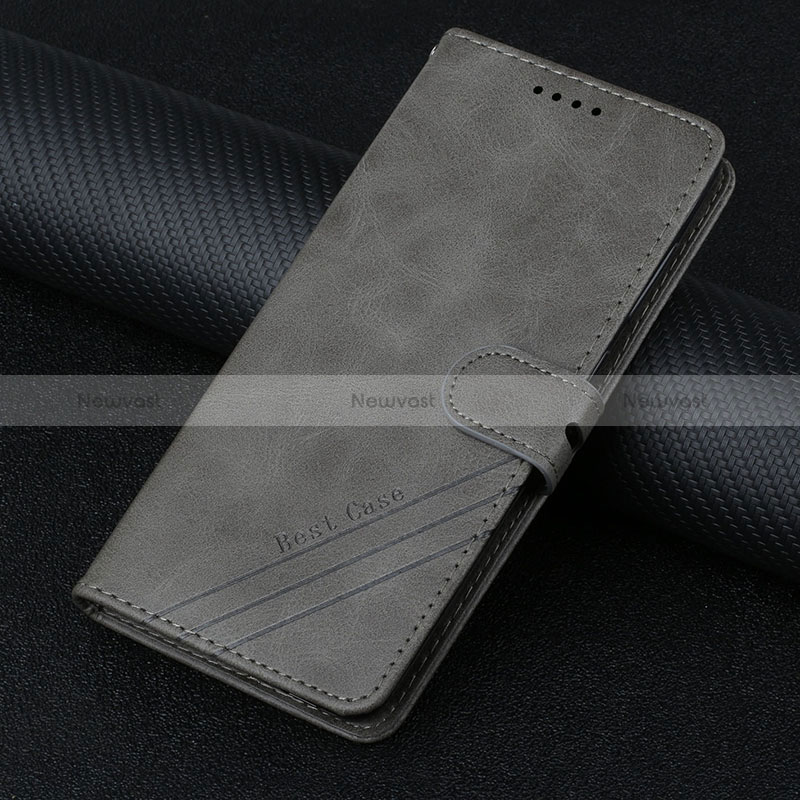 Leather Case Stands Flip Cover Holder H08X for Google Pixel 6a 5G Gray