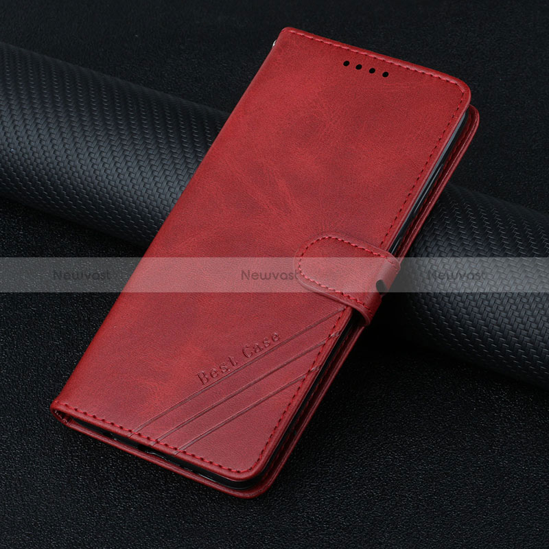 Leather Case Stands Flip Cover Holder H08X for Google Pixel 6a 5G Red