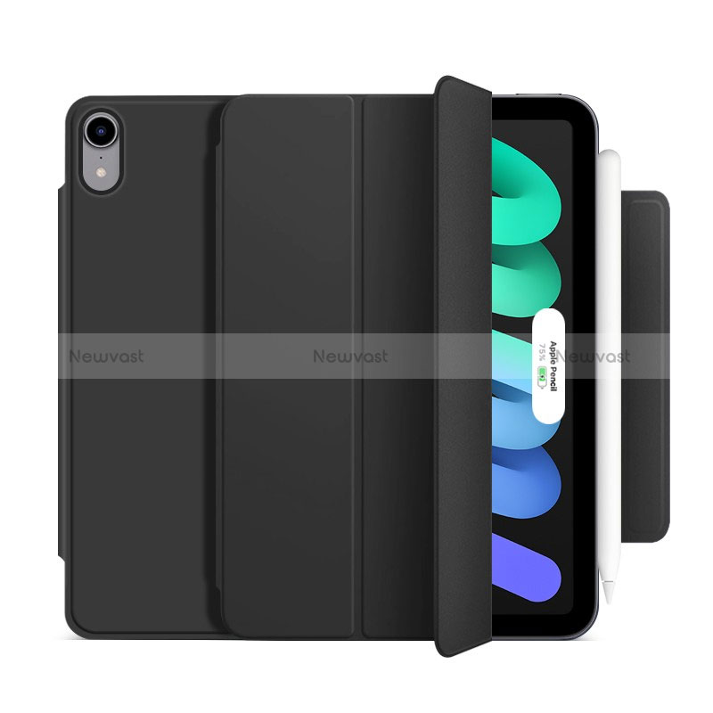 Leather Case Stands Flip Cover Holder H09 for Apple iPad Mini 6 Black