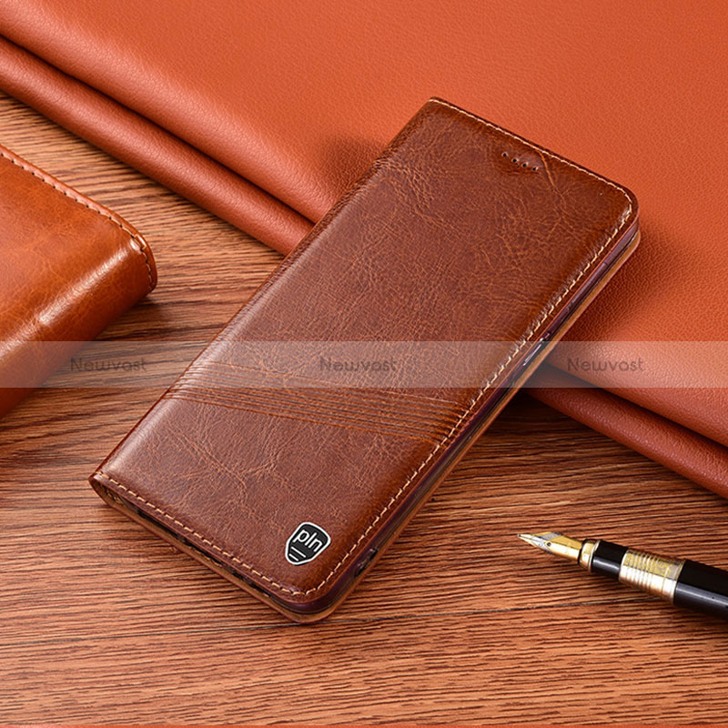 Leather Case Stands Flip Cover Holder H09P for Asus ROG Phone 3 Strix ZS661KS Light Brown