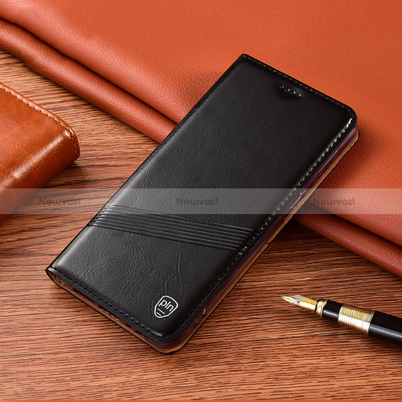 Leather Case Stands Flip Cover Holder H09P for Asus Zenfone 8 ZS590KS Black