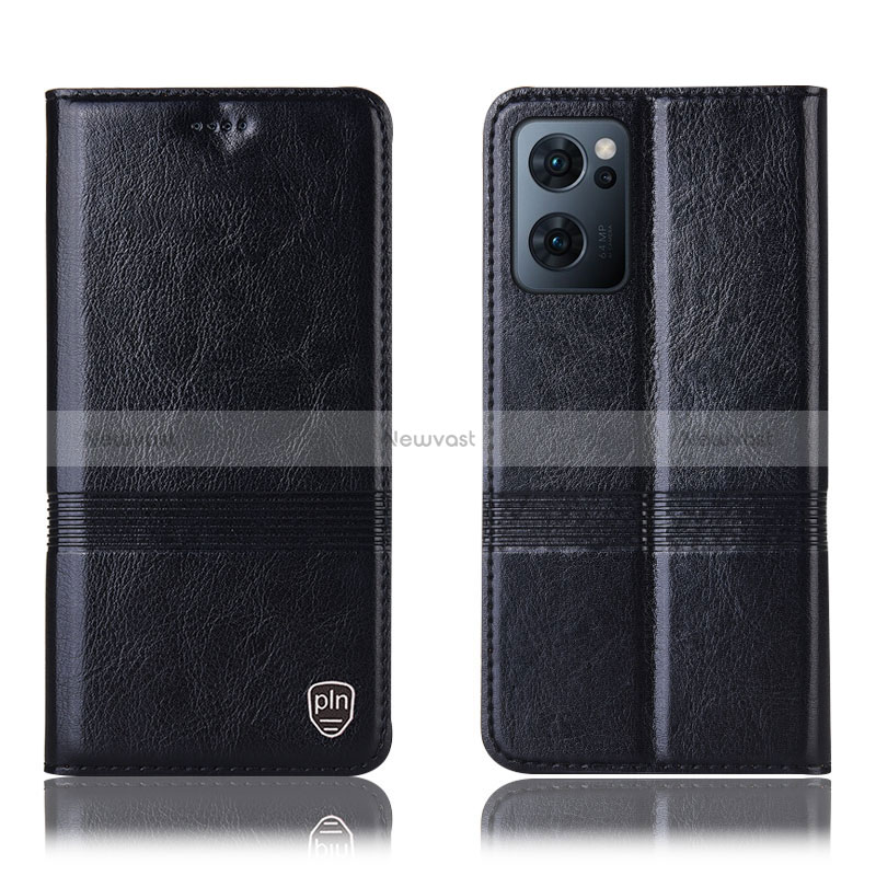 Leather Case Stands Flip Cover Holder H09P for OnePlus Nord CE 2 5G Black