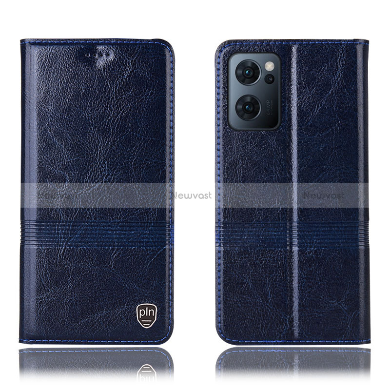 Leather Case Stands Flip Cover Holder H09P for OnePlus Nord CE 2 5G Blue