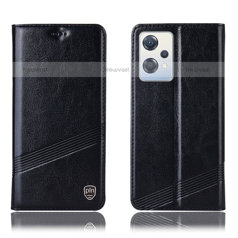 Leather Case Stands Flip Cover Holder H09P for OnePlus Nord CE 2 Lite 5G Black