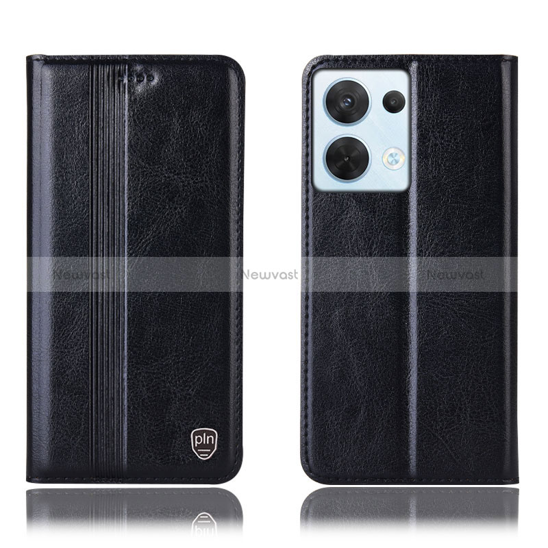 Leather Case Stands Flip Cover Holder H09P for Oppo Reno9 5G