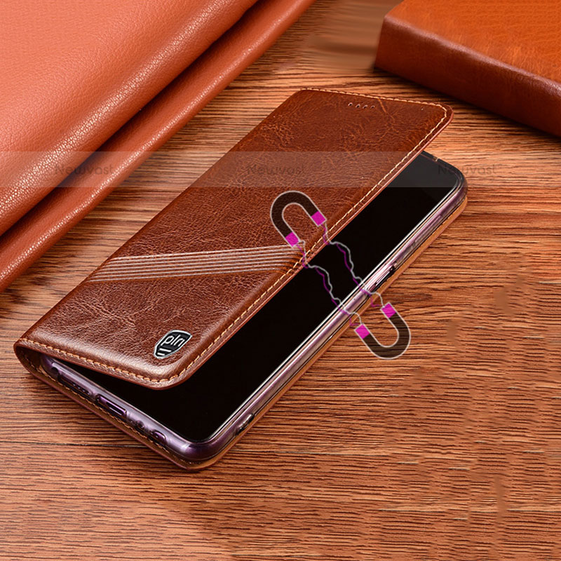 Leather Case Stands Flip Cover Holder H09P for Samsung Galaxy S21 FE 5G